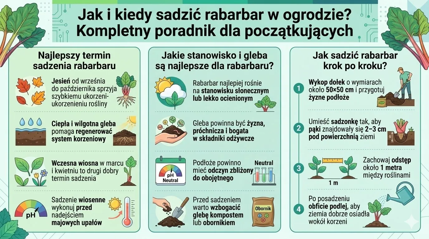 Jak i kiedy sadzić rabarbar w ogrodzie? Kompletny poradnik dla początkujących