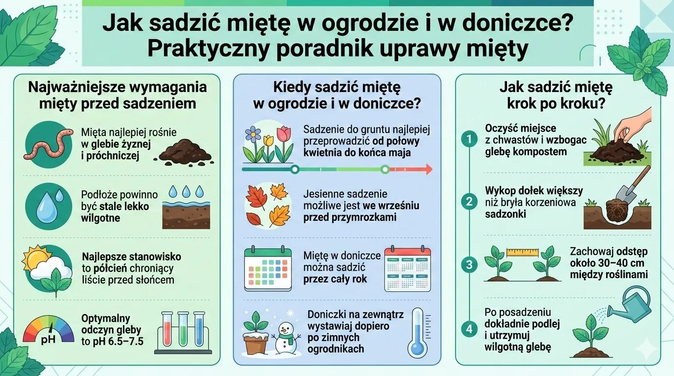 Jak sadzić miętę w ogrodzie i w doniczce? Praktyczny poradnik uprawy mięty