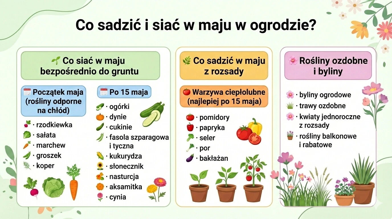 Co sadzić i siać w maju w ogrodzie?