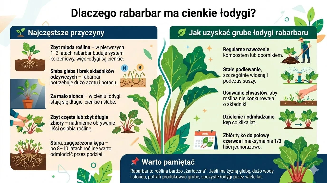 Dlaczego rabarbar ma cienkie łodygi?