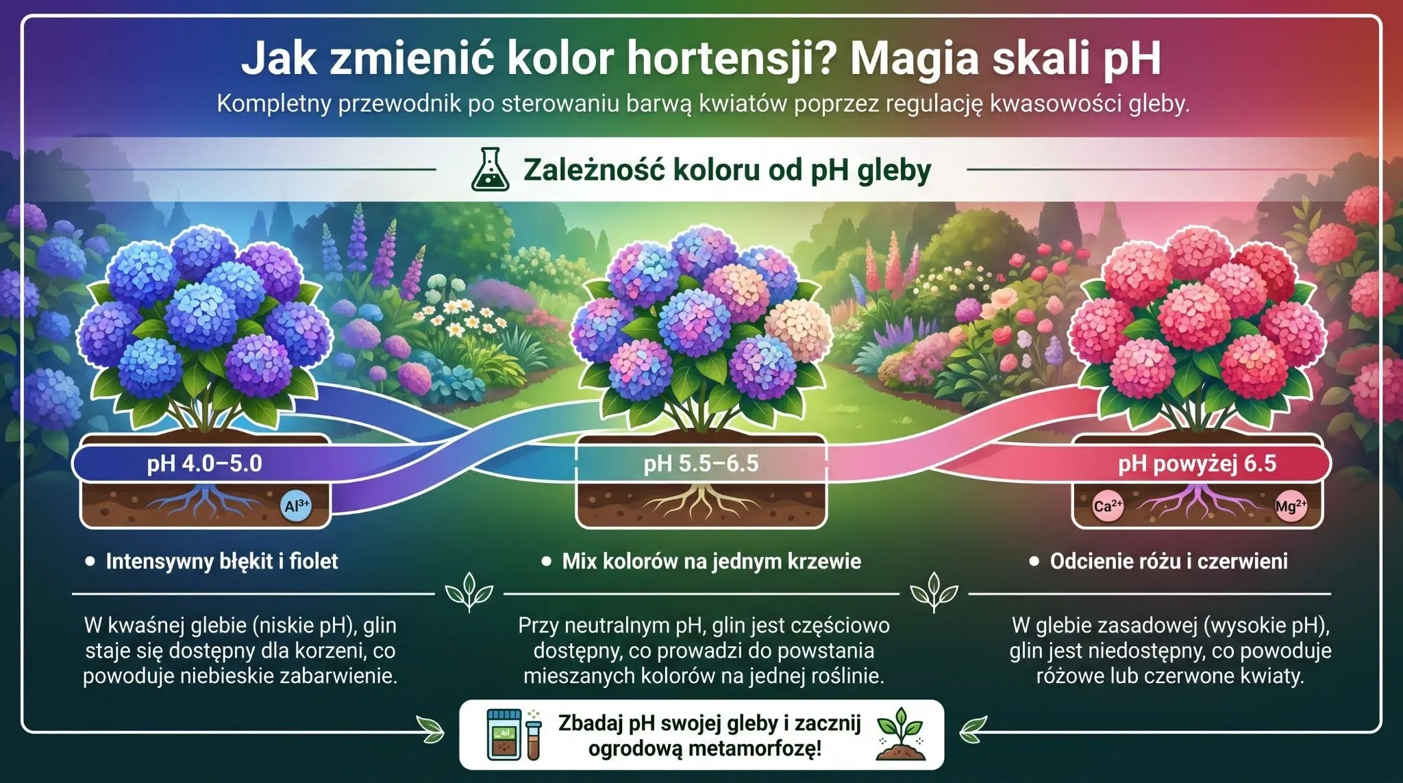Jak zmienić kolor hortensji? Magia skali pH