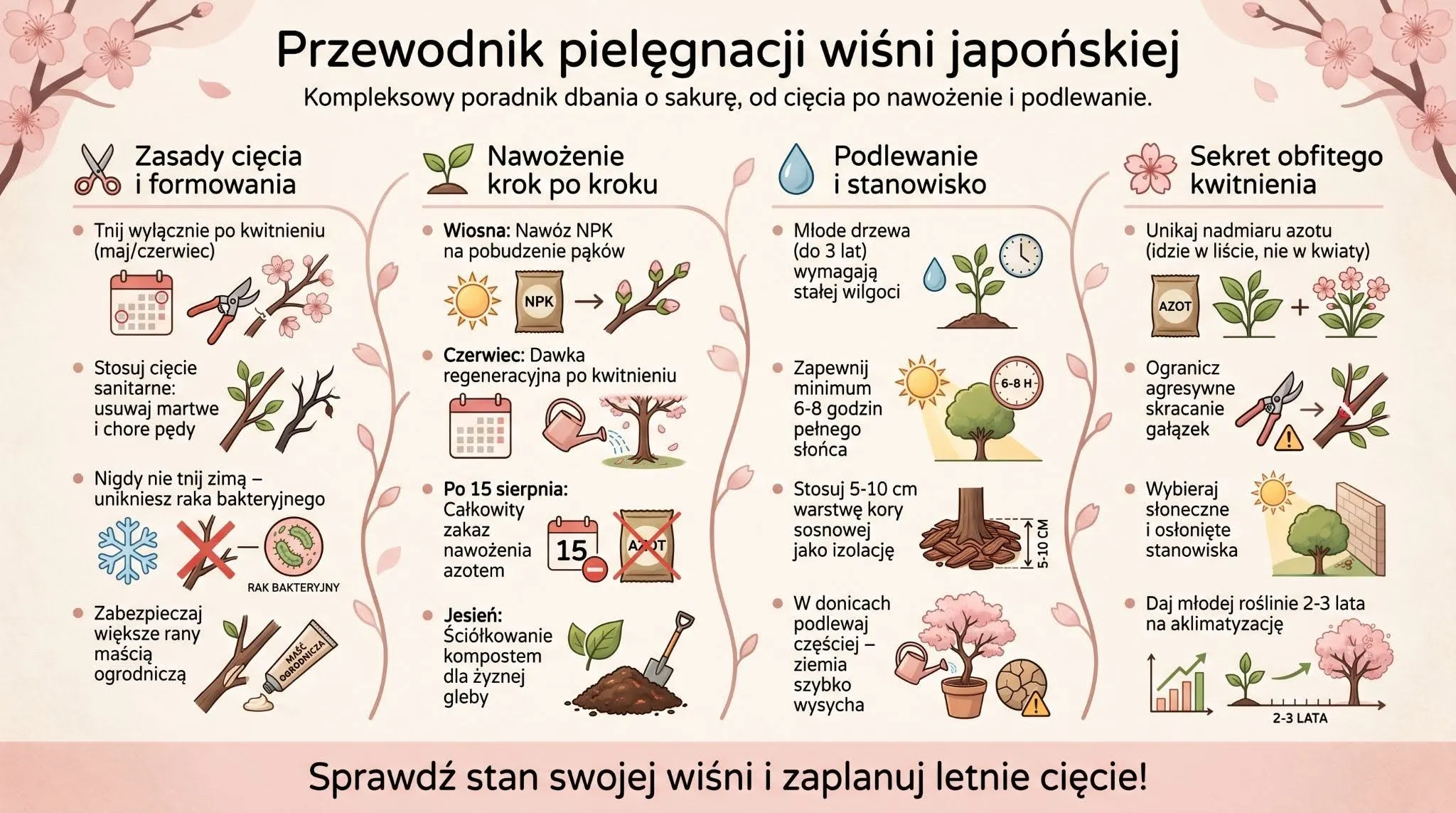 Przewodnik pielęgnacji wiśni japońskiej