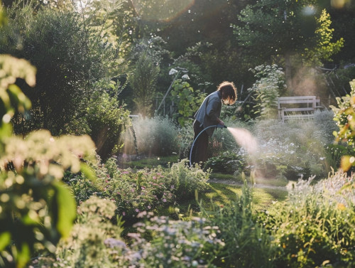 Oprysk roślin w ogrodzie